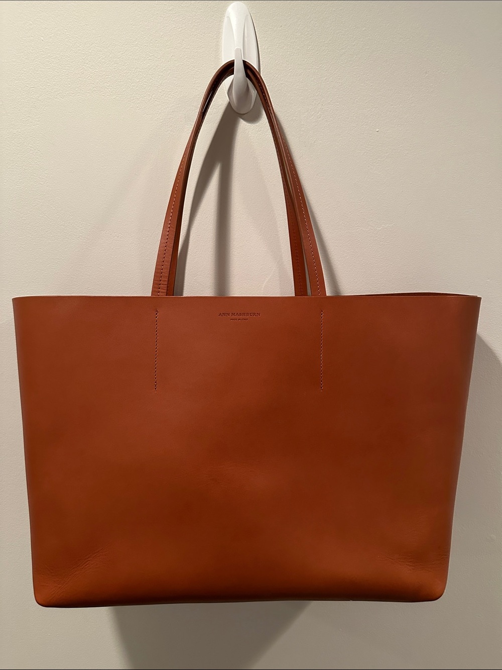 Ann Mashburn Large Camel Leather Soft Tote